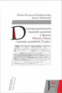Okładka książki D. Rembiszewskiej i J. Siatkowskiego Dziewiętnastowieczne materiały gwarowe