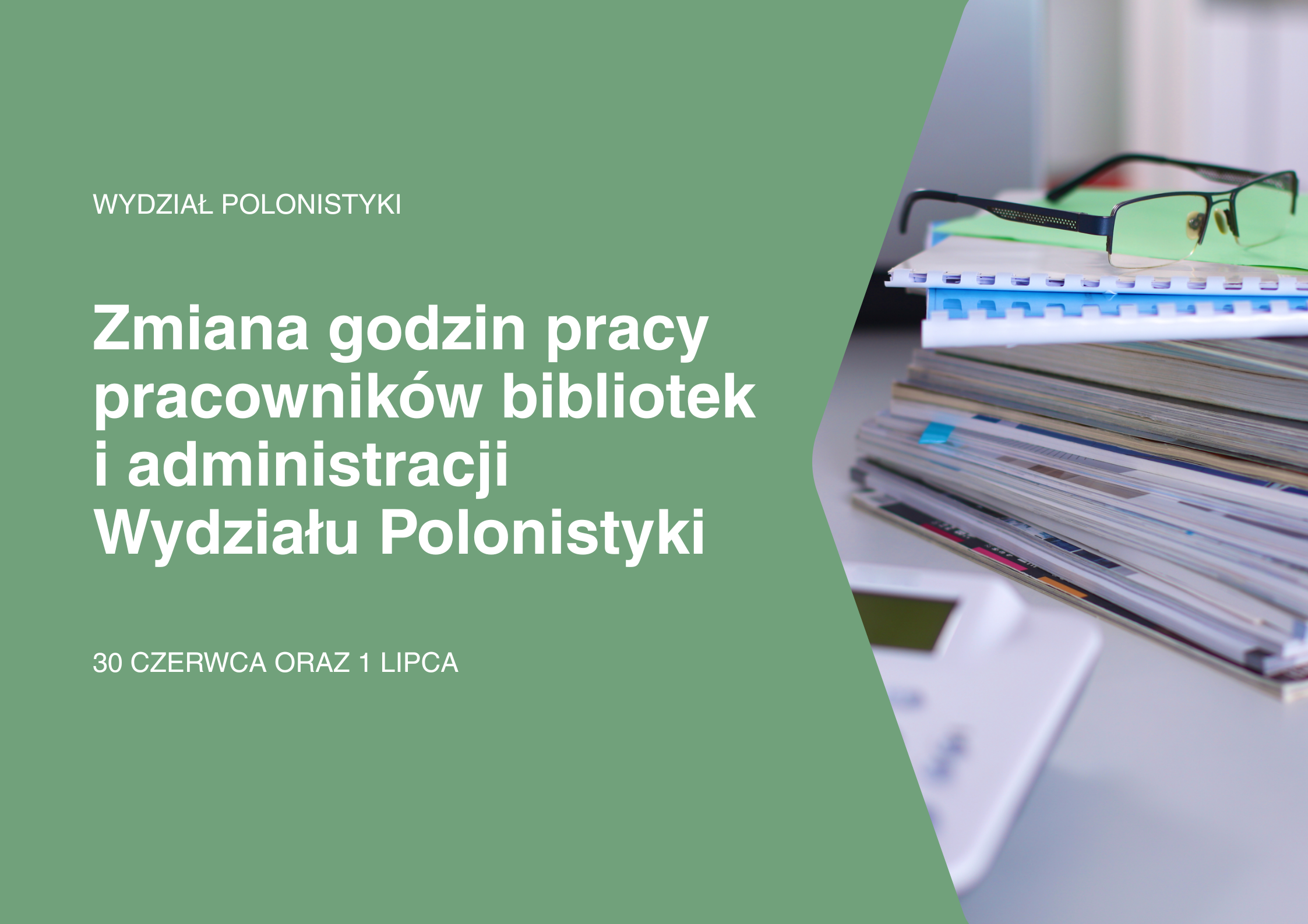 Grafika dot. skróconych godzin pracy pracowników bibliotek i administracji.